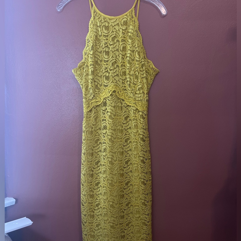 Zara Lace Halter Top Midi Dress